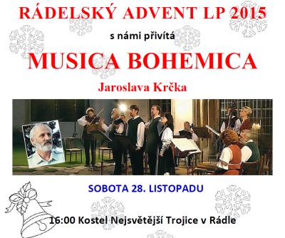 V Rádle rozsvítí vánoční stromek po koncertu Musica Bohemica