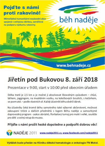 V Jiřetíně pod Bukovou pořádají další ročník Běhu naděje