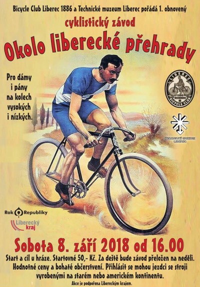 Cyklistický závod historických kol kolem liberecké přehrady