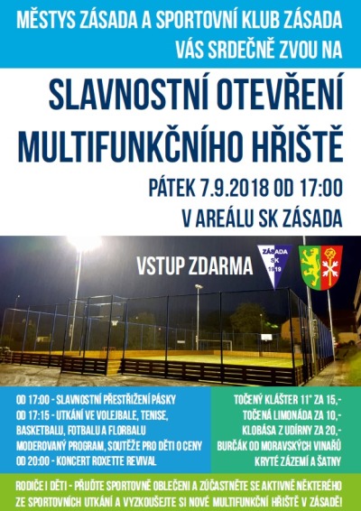 V Zásadě slavnostně otevřou multifunkční hřiště