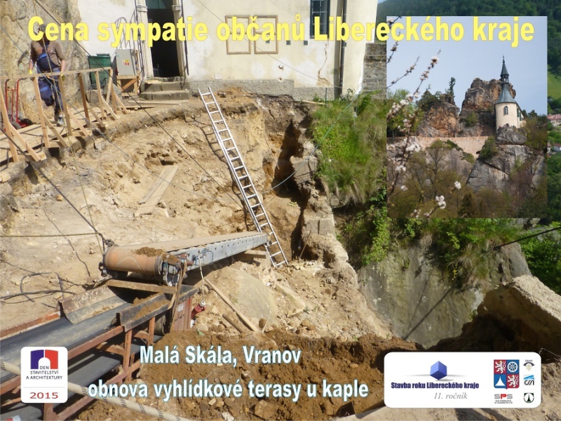 Cena sympatie občanů - obnova vyhlídkové terasy u kaple ve Vranově u Malé Skály