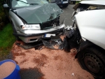 Nehoda dvou automobilů v Mařenicích u Cvikova