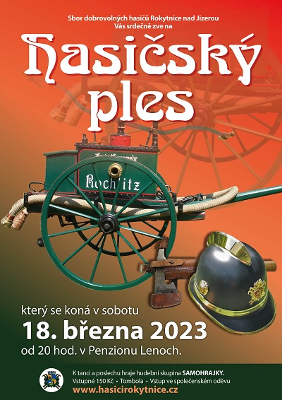 Hasiči SDH Rokytnice pořádají ples v penzionu Lenoch