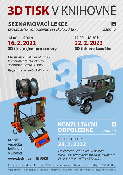 3D tisk a další nové kurzy v krajské knihovně