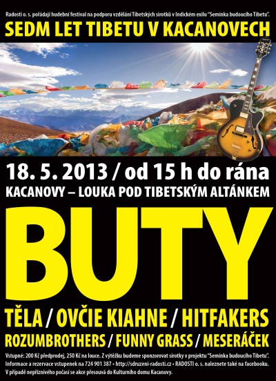 Radosti oslaví 7 let Tibetu v Kacanovech, hlavním hostem jsou Buty