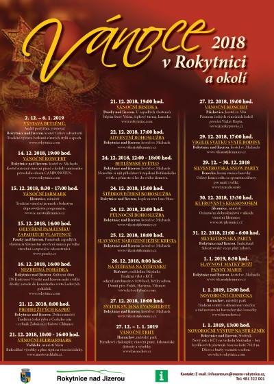 Přehled vánočních akcí v Rokytnici nad Jizerou