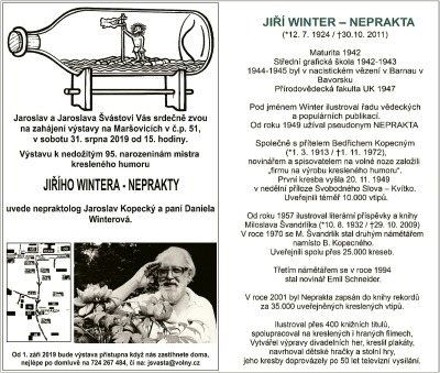 V Maršovicích uvidíte sbírku vtipů Jiřího Wintera-Neprakty