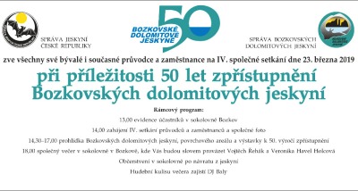 Bozkovské jeskyně oslaví 50. výročí setkáním průvodců a zaměstnanců