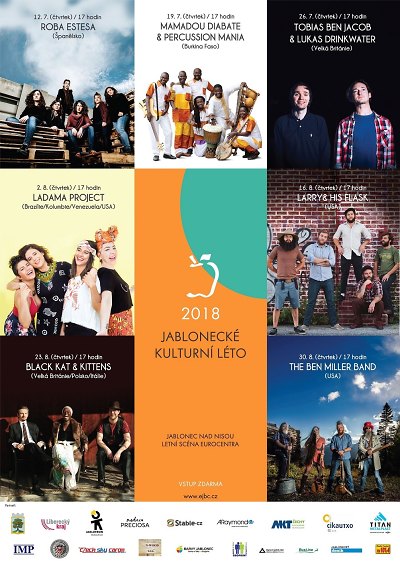 Jablonecké kulturní léto 2018 na venkovní scéně Eurocentra