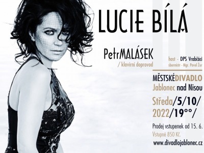 V jabloneckém divadle zazpívá Lucie Bílá s doprovodem Petra Maláska