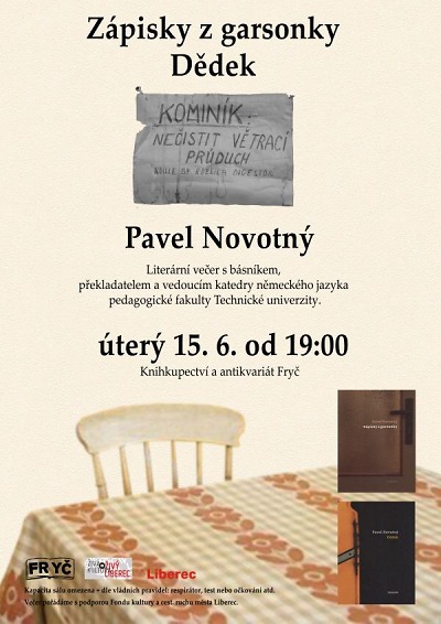 Liberecký autor Pavel Novotný představí svou knihu Zápisky z garsonky