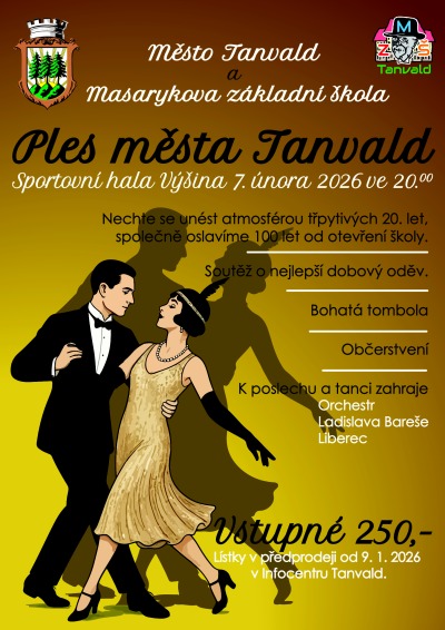 Ples města Tanvald tentokrát oslaví i výročí Masarykovy ZŠ