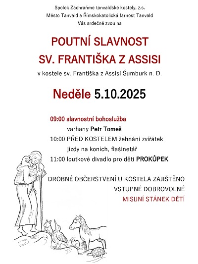 Poutní slavnost sv. Františka z Assisi připravuje kostel na Šumburku