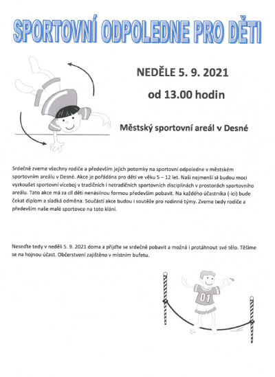 Sportovní odpoledne pro děti v Desné