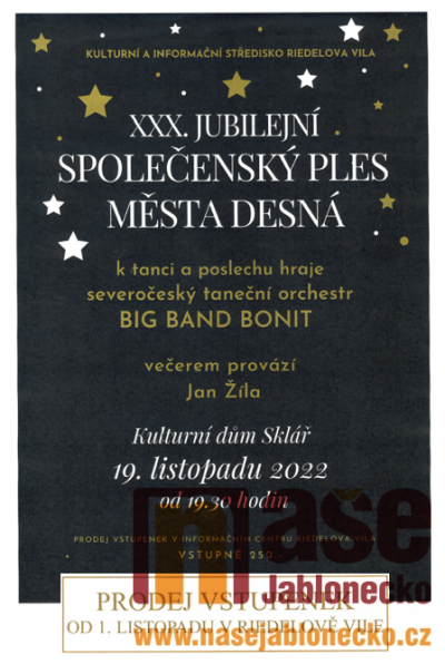 Ples města Desná se koná 19. 11. 2022 Ples města Desná se koná 19. 11. 2022