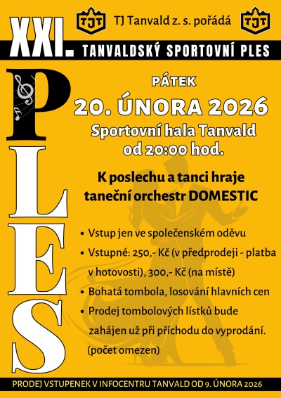 V Tanvaldě chystají tradiční sportovní ples