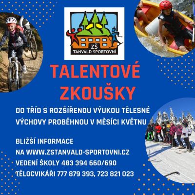 Pozvánka na talentové zkoušky do tanvaldské sportovky 