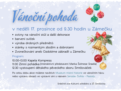 Vánoční pohoda přináší na Smržovku dobré jídlo i hudbu