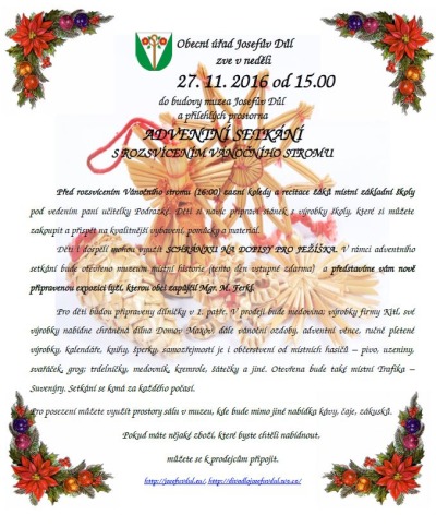 V muzeu Josefův Důl proběhne Adventní setkání s rozsvícením stromu