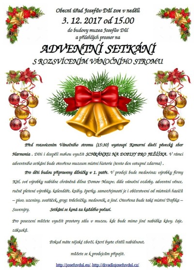 V Josefově Dole rozsvítí vánoční strom na adventním setkání v muzeu
