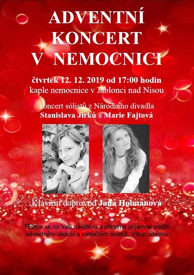 Autor foto:Archiv Nemocnice Jablonec nad Nisou Advent v jablonecké nemocnici bude ve znamení koncertu i výstav