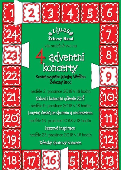 Adventní čas v Železném Brodě vyplní koncerty i další akce