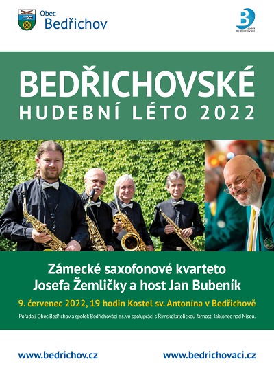 V Bedřichově vystoupí Zámecké saxofonové kvarteto Josefa Žemličky