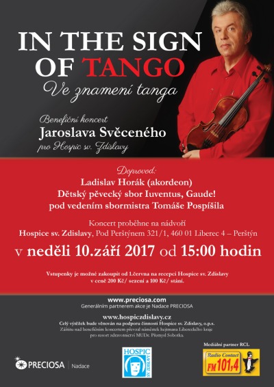 Jaroslav Svěcený zahraje pro hospic Ve znamení tanga