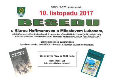 V Plavech zvou na besedu s místními spisovateli