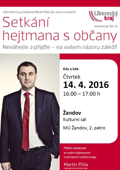 Občané Dubé a Žandova, zeptejte se hejtmana, zajímá ho i Váš názor!