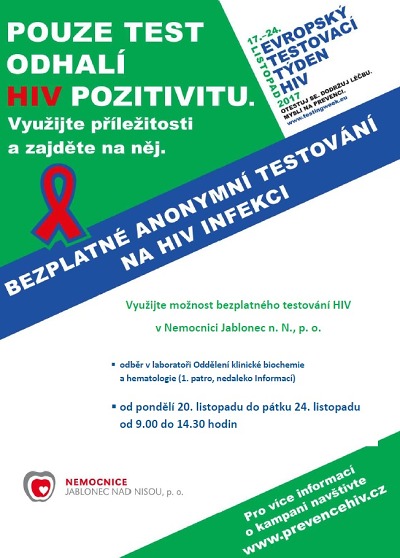 Evropský testovací týden HIV nabídne možnost bezplatného testování
