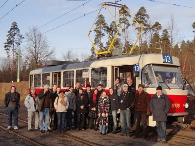 Boveraclub vítal nový rok 2013 s historickou tramvají č. 13