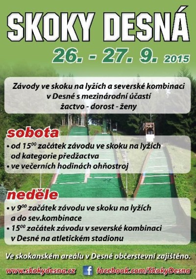 V Desné pořádají závody ve skocích a severské kombinaci