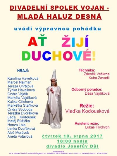 V josefodolském divadle budou hrát pohádkovou komedii Ať žijí duchové