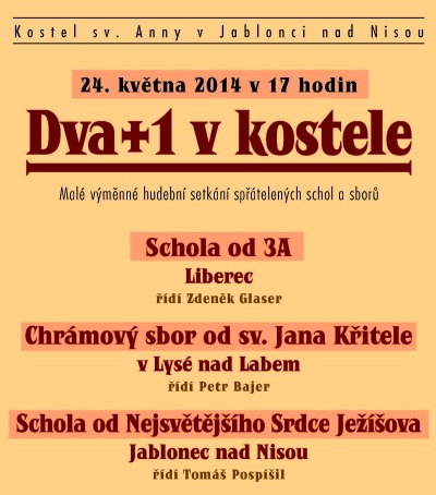 V kostele sv. Anny se setkají tři pěvecké sbory