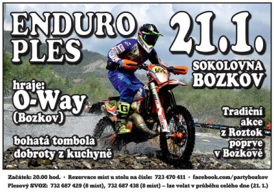 Enduro ples letos pořádají v Bozkově