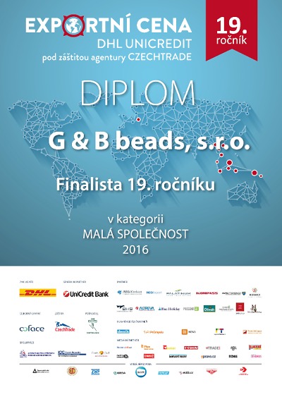 Jablonecká G&B beads finalistou v soutěži Exportní cena DHL UniCredit