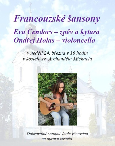 Šansony Evy Cendors pomohou přispět na opravu smržovského kostela