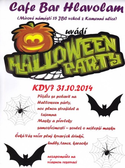 Cafe bar Hlavolam ovládnou strašidla při Halloween párty