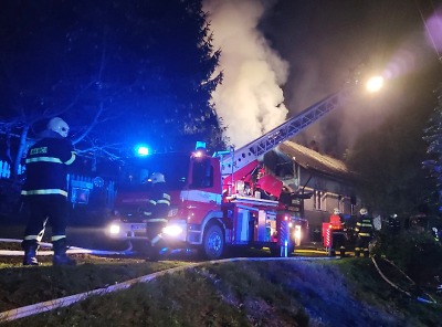 Hořel rodinný dům v Bozkově