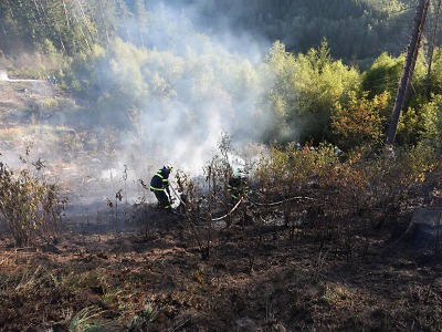 Požár lesního porostu u Železného Brodu zaměstnal hasiče