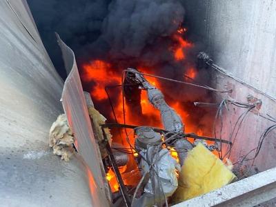V Jablonci hořelo na dně nádrže v Zeleném údolí