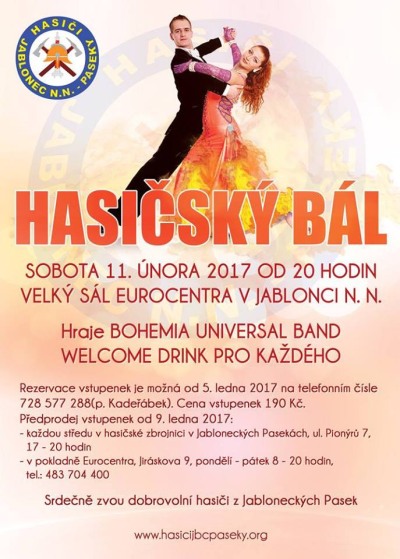 Na bále SDH Jablonecké Paseky zahraje Bohemia Universal Band