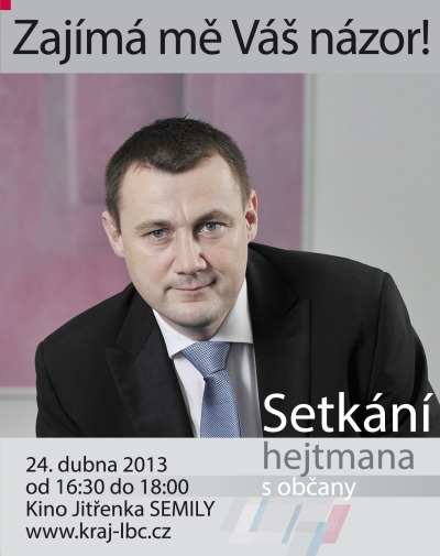 Semiláci, zeptejte se hejtmana, zajímá ho i Váš názor!