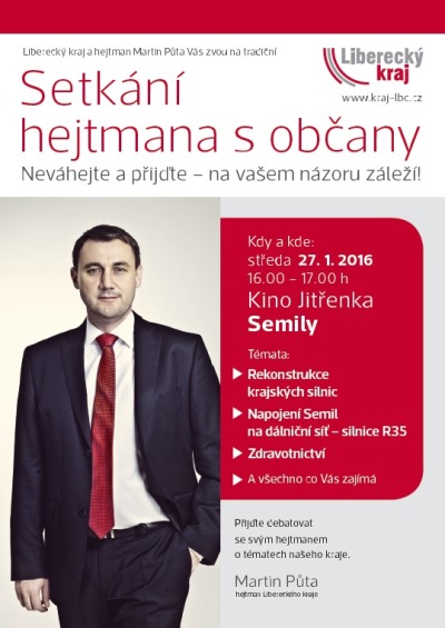 Občané Semil, zeptejte se hejtmana, váš názor ho zajímá!