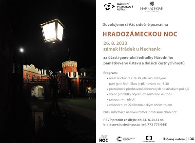Autor foto:Archiv NPÚ - UPS na Sychrově Hradozámecká noc 2023 bude mít centrum na Hrádku u Nechanic