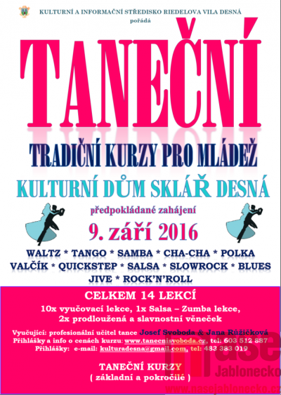 V Desné budou od září probíhat taneční kurzy pro mládež