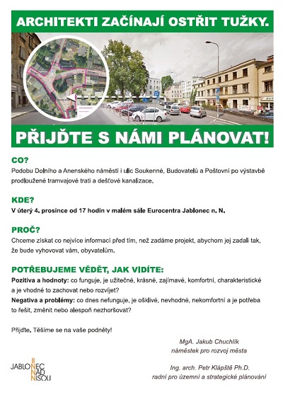 Nové vedení Jablonce zve: plánujte společně s námi