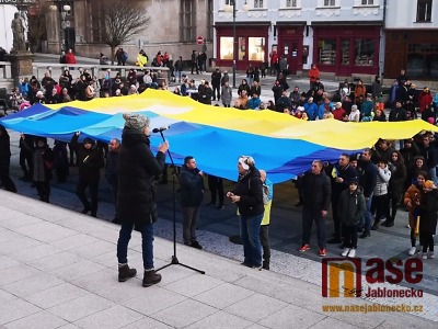 Autor foto:Rudolf Kožený Válka je strach, zaznělo na Mírovém náměstí v Jablonci