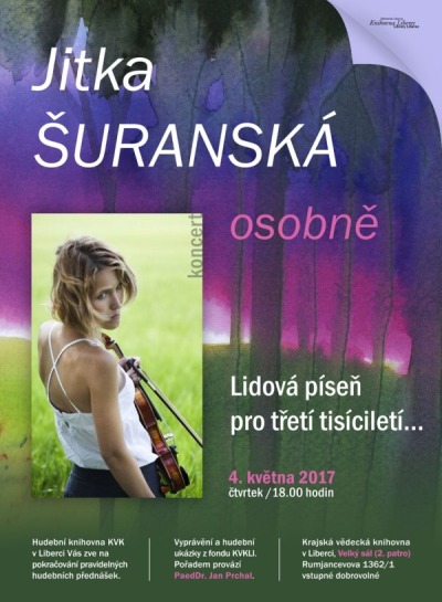 V krajské knihovně budou zpovídat houslistku Jitku Šuranskou